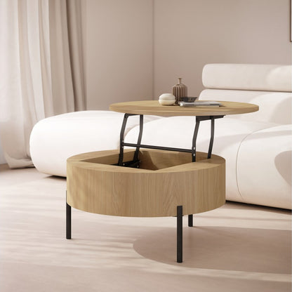 Frida Modern Coffee Table with Hidden Storage - Oasis Oak