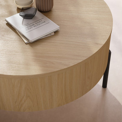 Frida Modern Coffee Table with Hidden Storage - Oasis Oak
