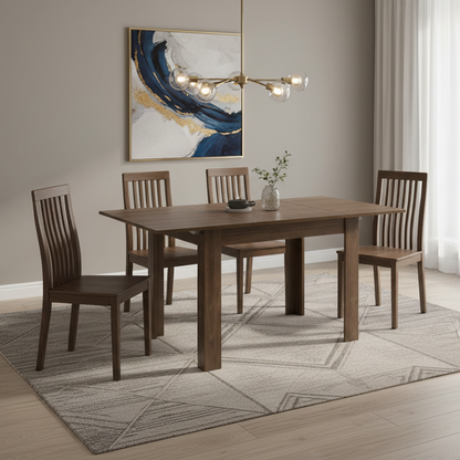 Practical Modern Dining Table with Extension Function - Stirling Oak