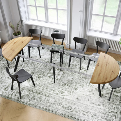 Expanso Round Extendable Dining Table with Y-Legs Loft - Artisan Oak / Black