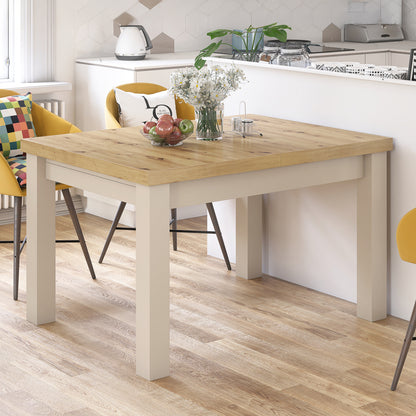 Royal Modern Extendable Dining Table – Oak Artisan / Beige
