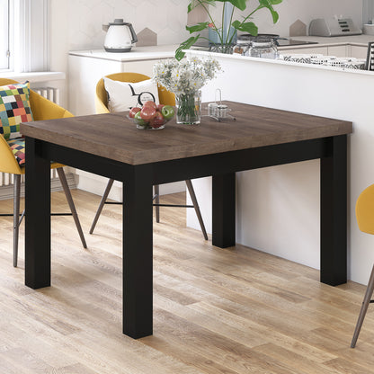 Royal Modern Extendable Dining Table – Brown Oak / Black
