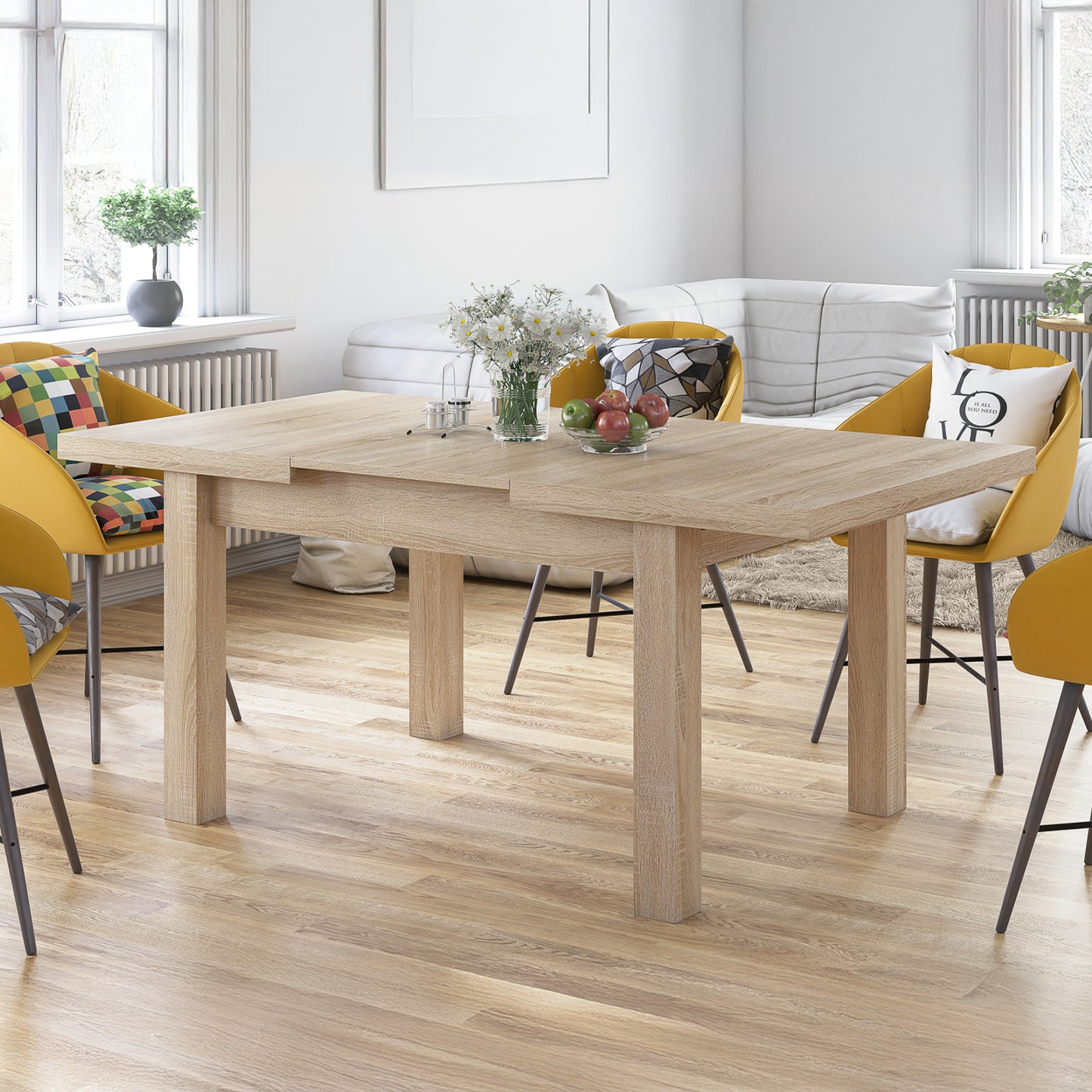 Royal Modern Extendable Dining Table – Sonoma Oak