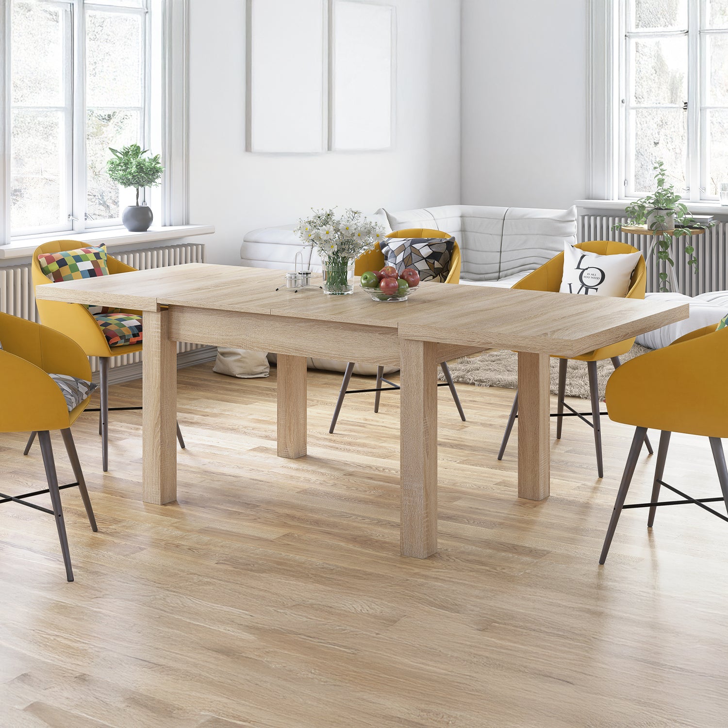 Royal Modern Extendable Dining Table – Sonoma Oak