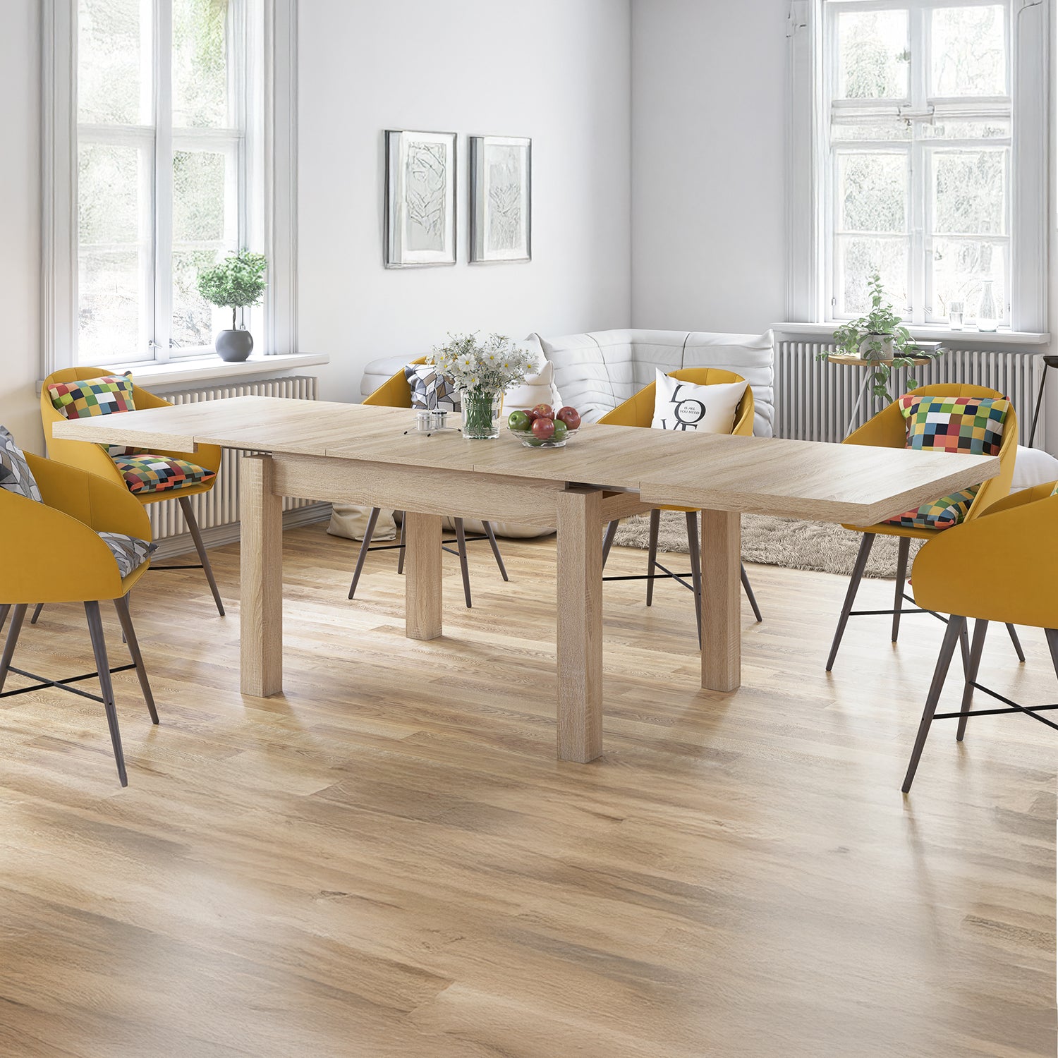 Royal Modern Extendable Dining Table – Sonoma Oak