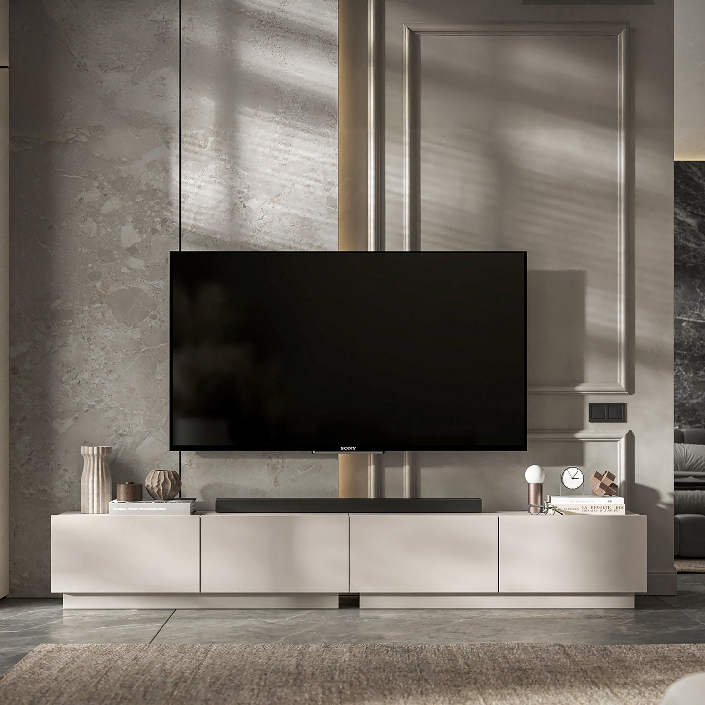 Enjoy 240 Modern Style TV Stand Unit with 4 doors - Cashmere