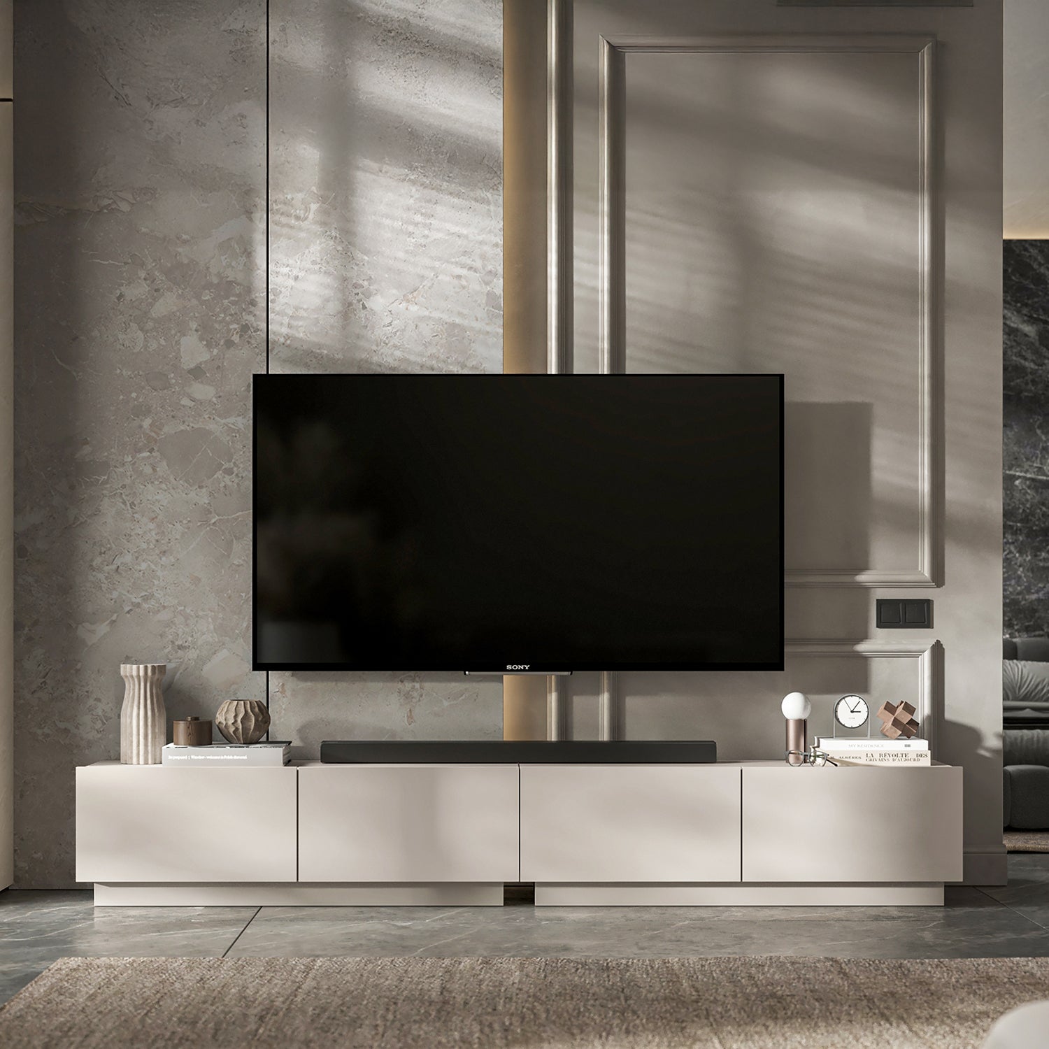 Enjoy 240 Modern Style TV Stand Unit with 4 doors - Cashmere