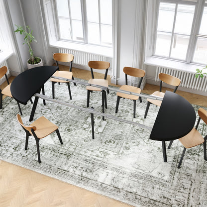 Expanso Round Extendable Dining Table with Y-Legs Loft - Black Matt