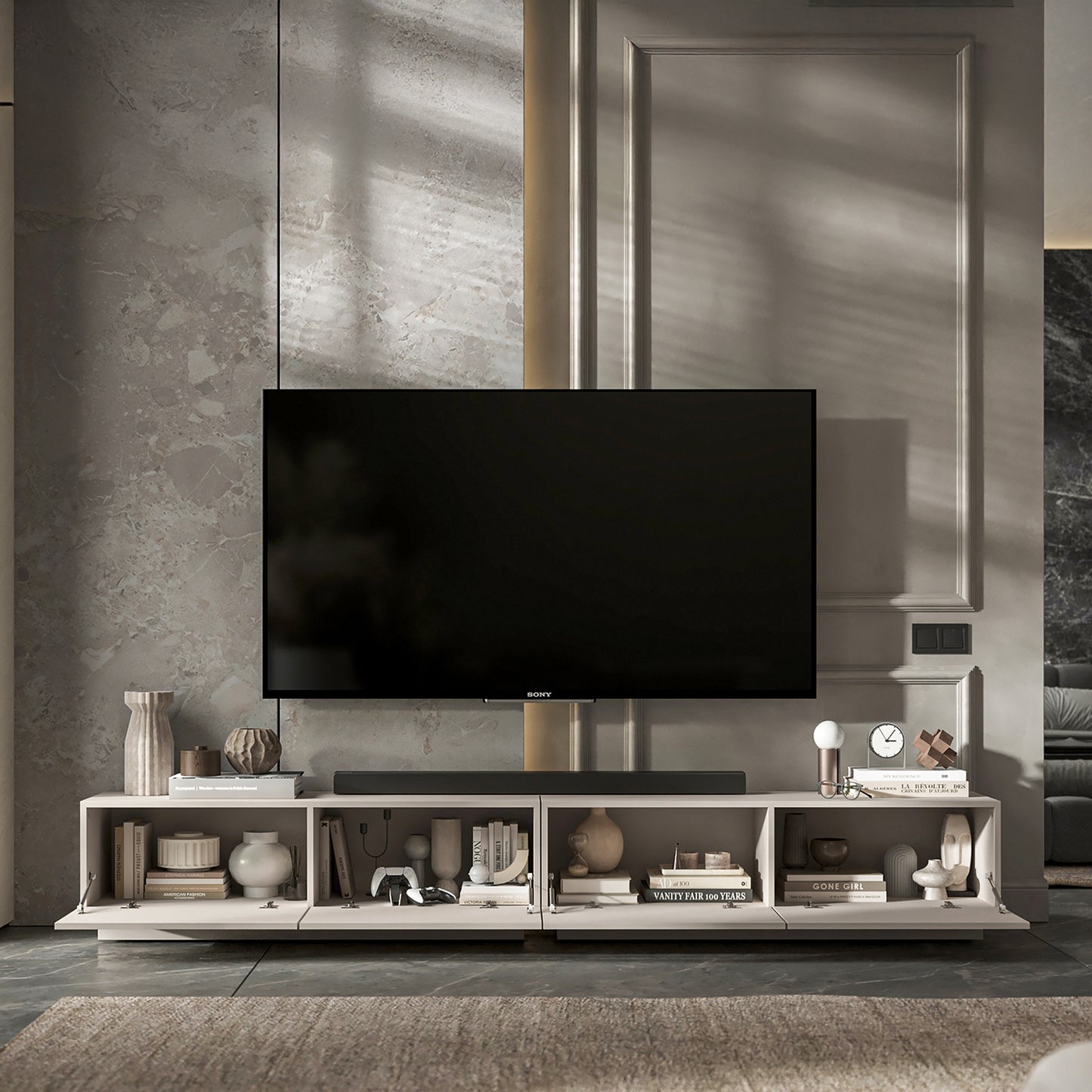 Enjoy 240 Modern Style TV Stand Unit with 4 doors - Cashmere