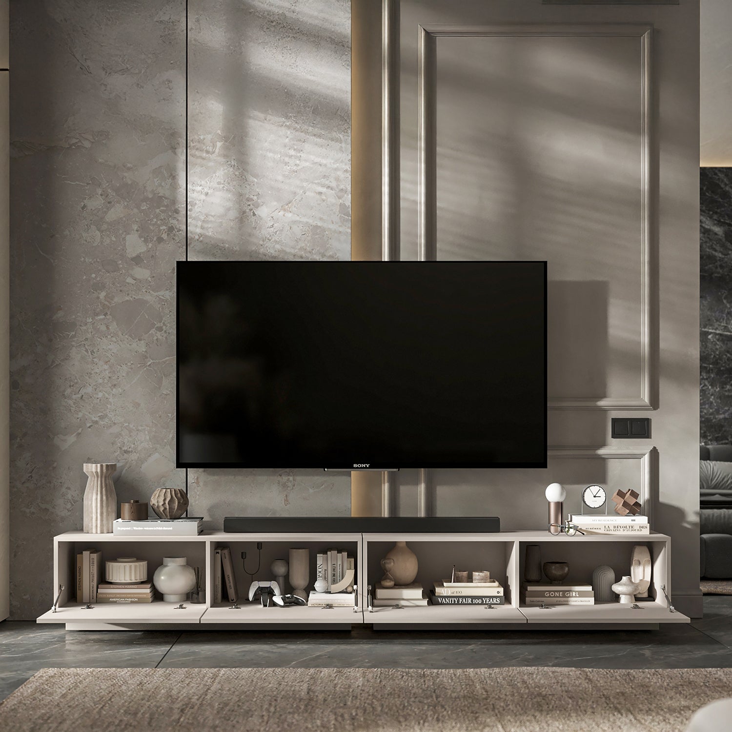 Enjoy 240 Modern Style TV Stand Unit with 4 doors - Cashmere