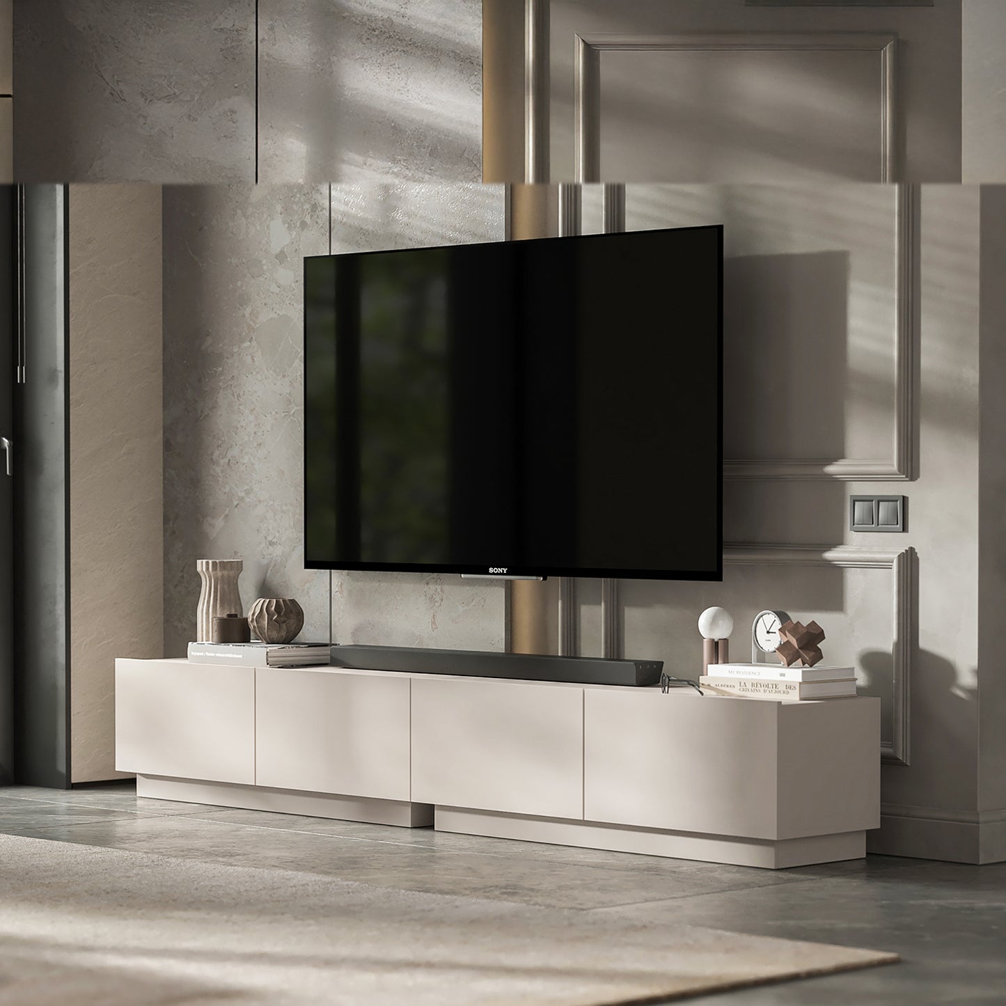 Enjoy 240 Modern Style TV Stand Unit with 4 doors - Cashmere