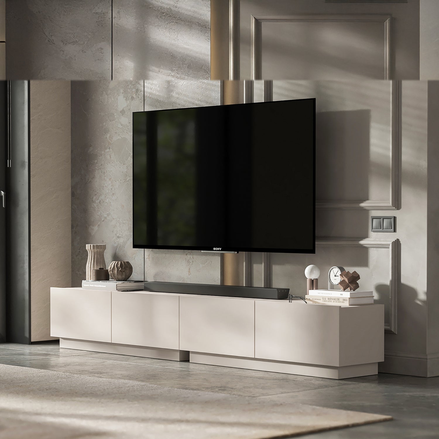 Enjoy 240 Modern Style TV Stand Unit with 4 doors - Cashmere