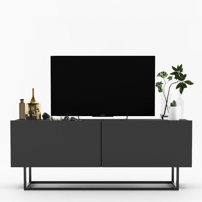 Enjoy Minimalist Freestanding TV Unit with Metal Base – Graphite