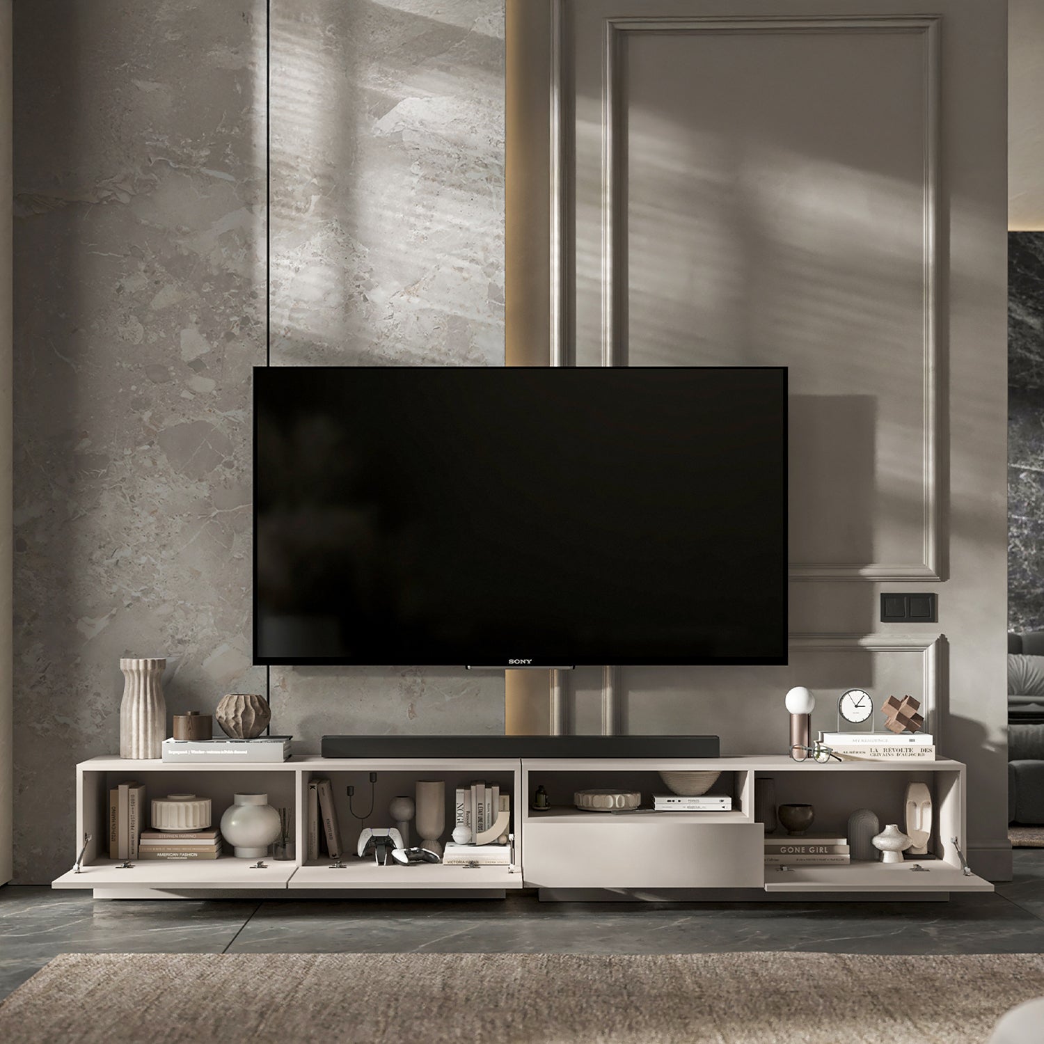 Enjoy 240 Modern Style TV Stand Unit with Open Shelf - Cashmere