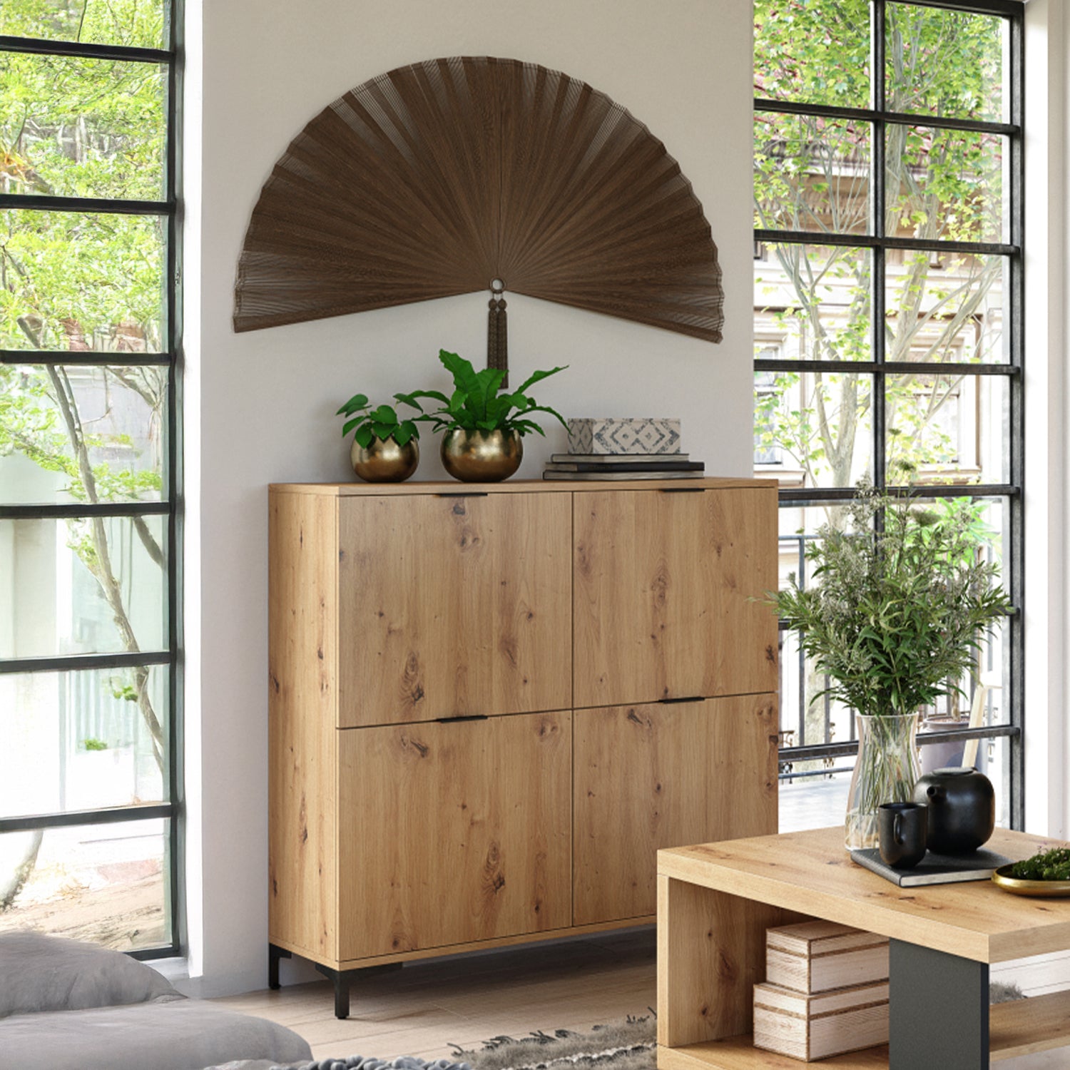 Lana Modern Sideboard with Four Doors – Oak Artisan
