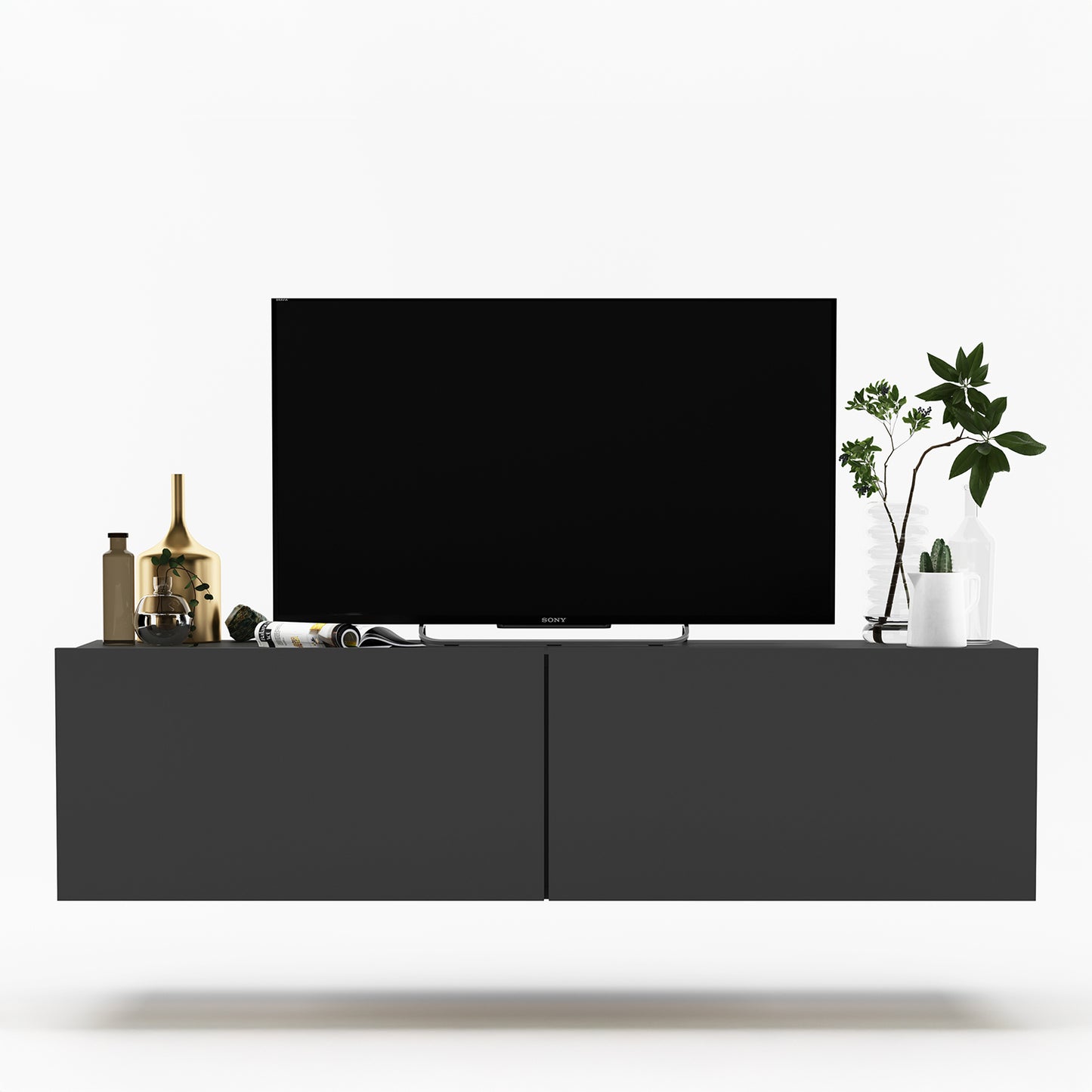 Enjoy Minimalist Wall-Mounted TV Unit – Graphite