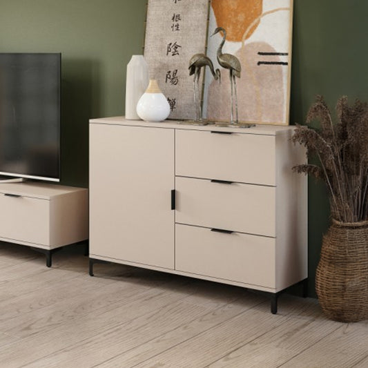 Lana Modern Sideboard with Drawers and Cabinet – Beige
