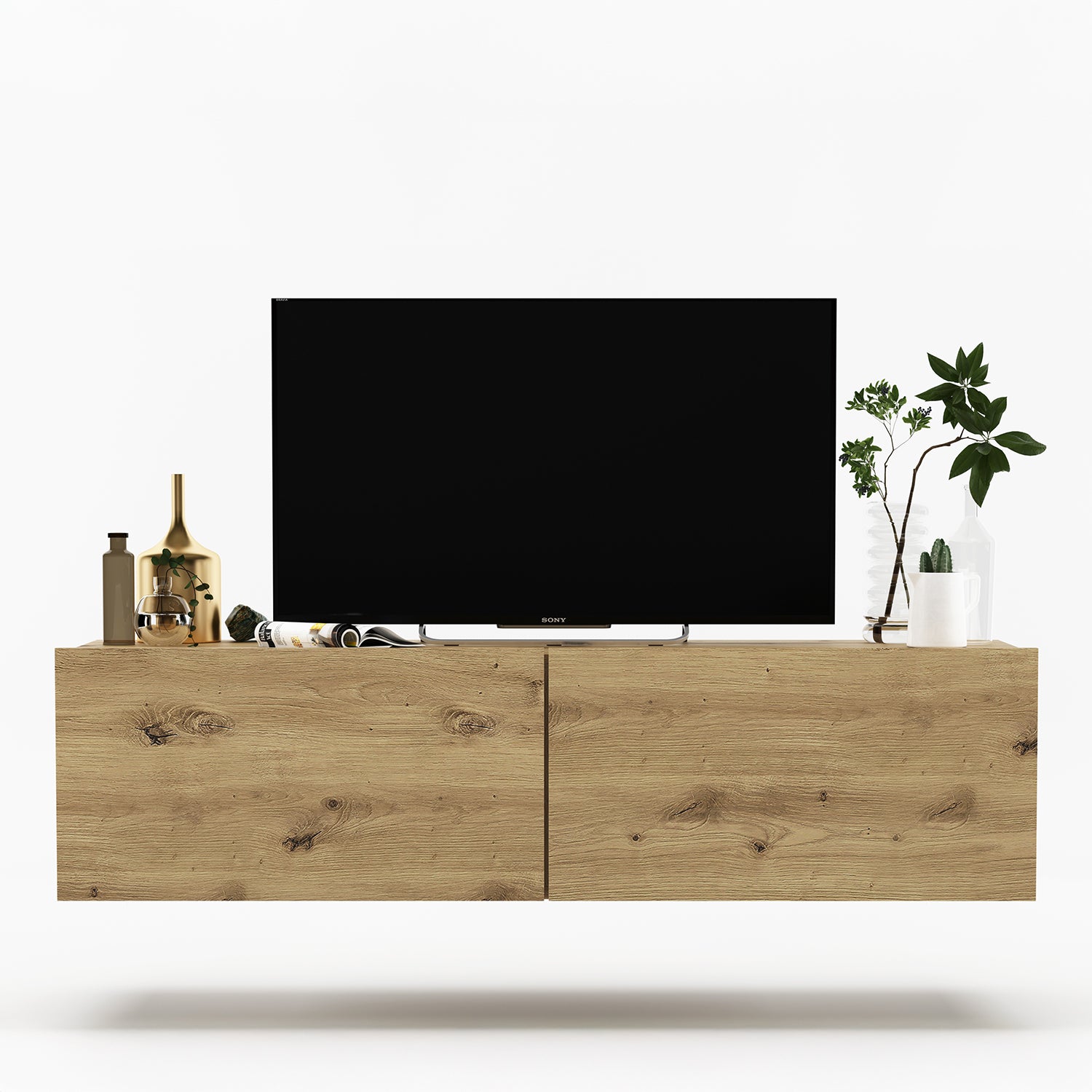 Enjoy Minimalist Wall-Mounted TV Unit – Oak Artisan