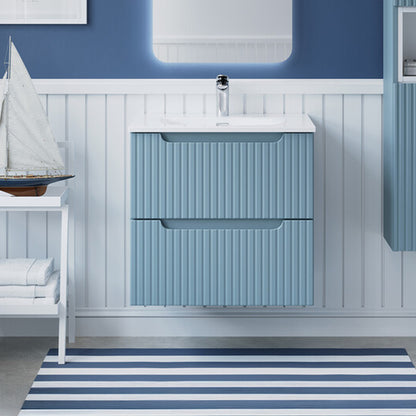 Nova Bathroom Cabinet 60cm with Drawers - Baby Blue