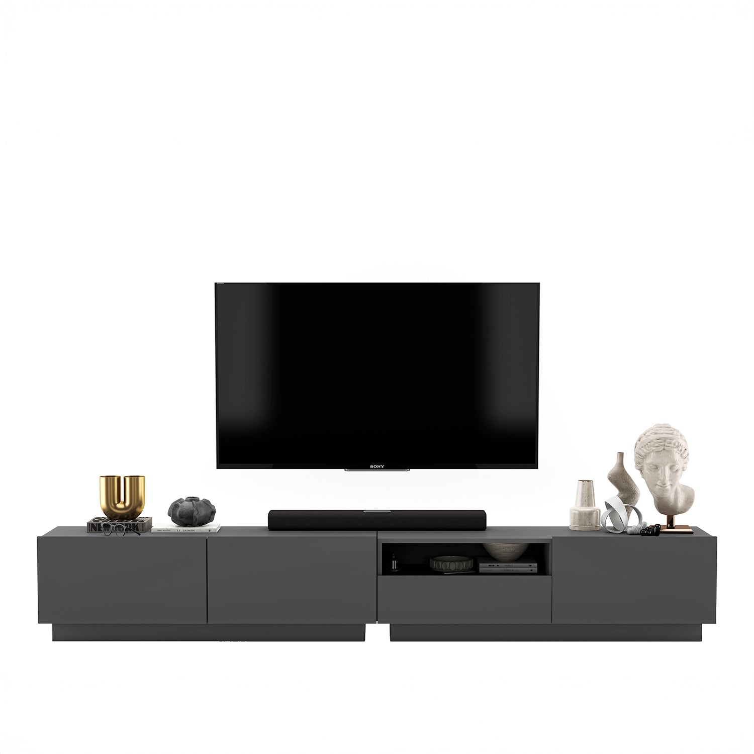 Enjoy 240 Modern Style TV Stand Unit with Open Shelf - Graphite