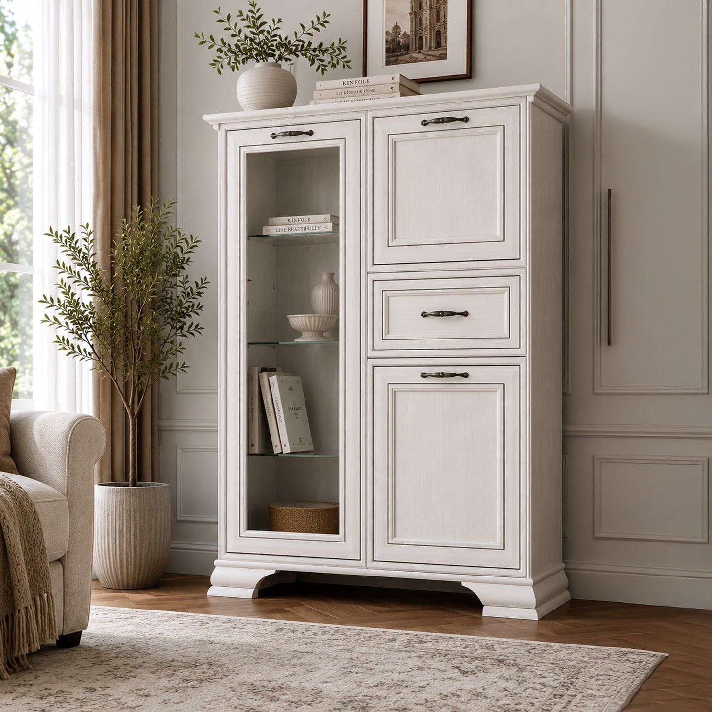 Tilda Elegant Display Cabinet - Fineline Crema