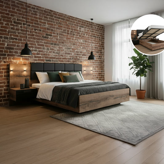 Kassel King Size Ottoman Storage Bed with Bedside Tables 160/B