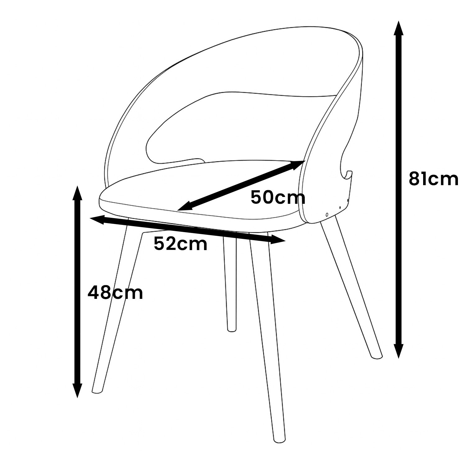 Ruston Scandinavian Style Set of 4 Wooden Chairs - Black / Light Grey
