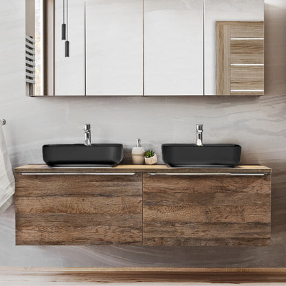 Santa Fe Bathroom Cabinet Vanity 160 cm with Basin - Dark Oak