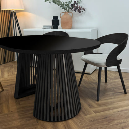 Ruston Scandinavian Style Set of 2 Wooden Chairs - Black / Light Grey