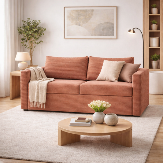 Sofi Two Seater Sofa Bed with Storage - Pink