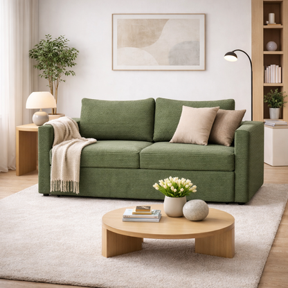 Sofi Two Seater Sofa Bed with Storage - Green