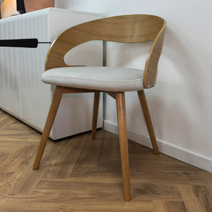 Ruston Scandinavian Style Set of 4 Wooden Chairs - Natural Beech / Light Grey