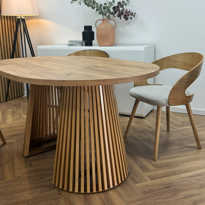 Ruston Scandinavian Style Set of 4 Wooden Chairs - Natural Beech / Light Grey