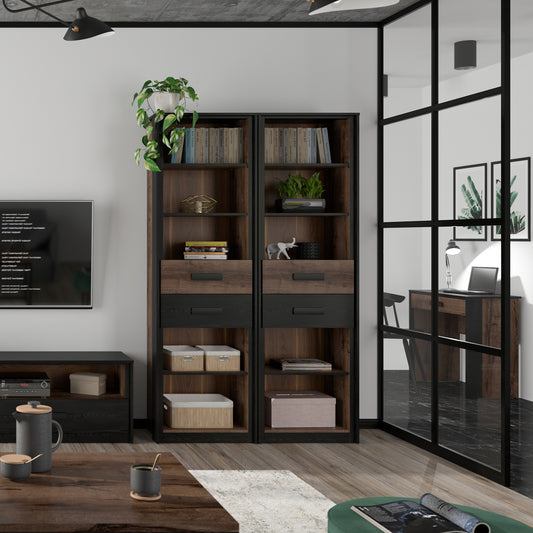 Kassel Tall Bookcase with 2 Drawers