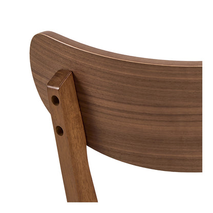 Roxy Luxury Set of 2 Wooden Chairs Retro Scandinavian Style - Walnut