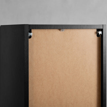 Linea Tall Wall Mounted Bathroom Cabinet Fluted Design - Black