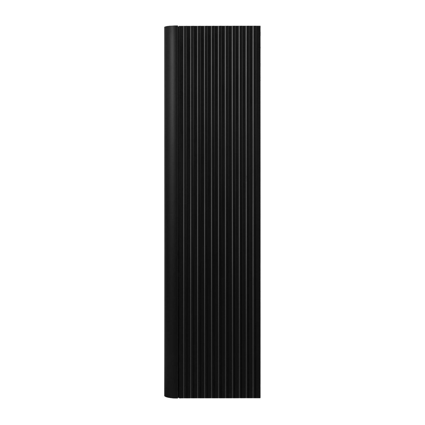 Linea Tall Wall Mounted Bathroom Cabinet Fluted Design - Black