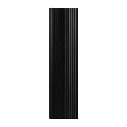 Linea Tall Wall Mounted Bathroom Cabinet Fluted Design - Black