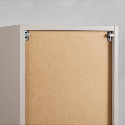 Linea Tall Wall Mounted Bathroom Cabinet Fluted Design - Cashmere