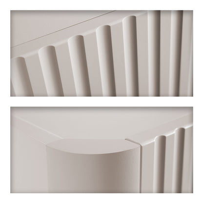 Linea Tall Wall Mounted Bathroom Cabinet Fluted Design - Cashmere