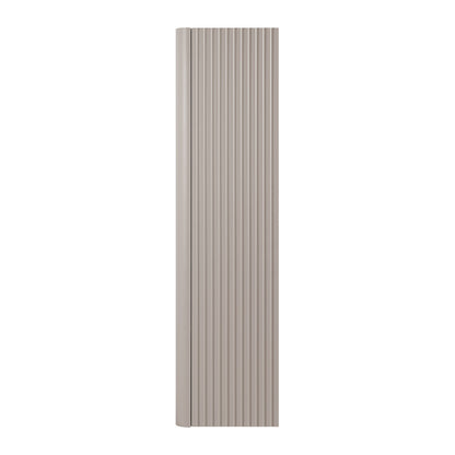 Linea Tall Wall Mounted Bathroom Cabinet Fluted Design - Cashmere