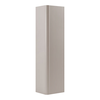 Linea Tall Wall Mounted Bathroom Cabinet Fluted Design - Cashmere