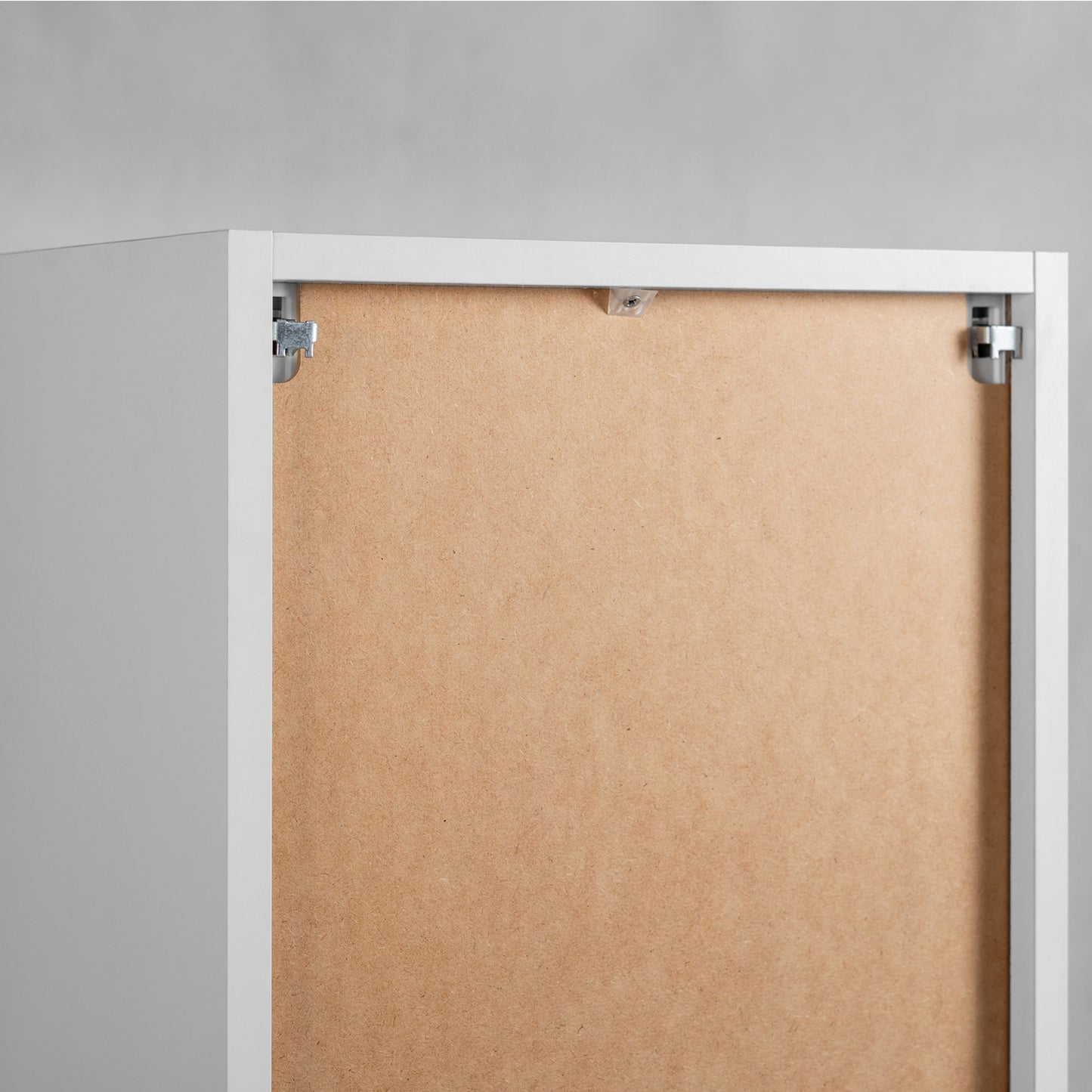 Linea Tall Wall Mounted Bathroom Cabinet Fluted Design - White