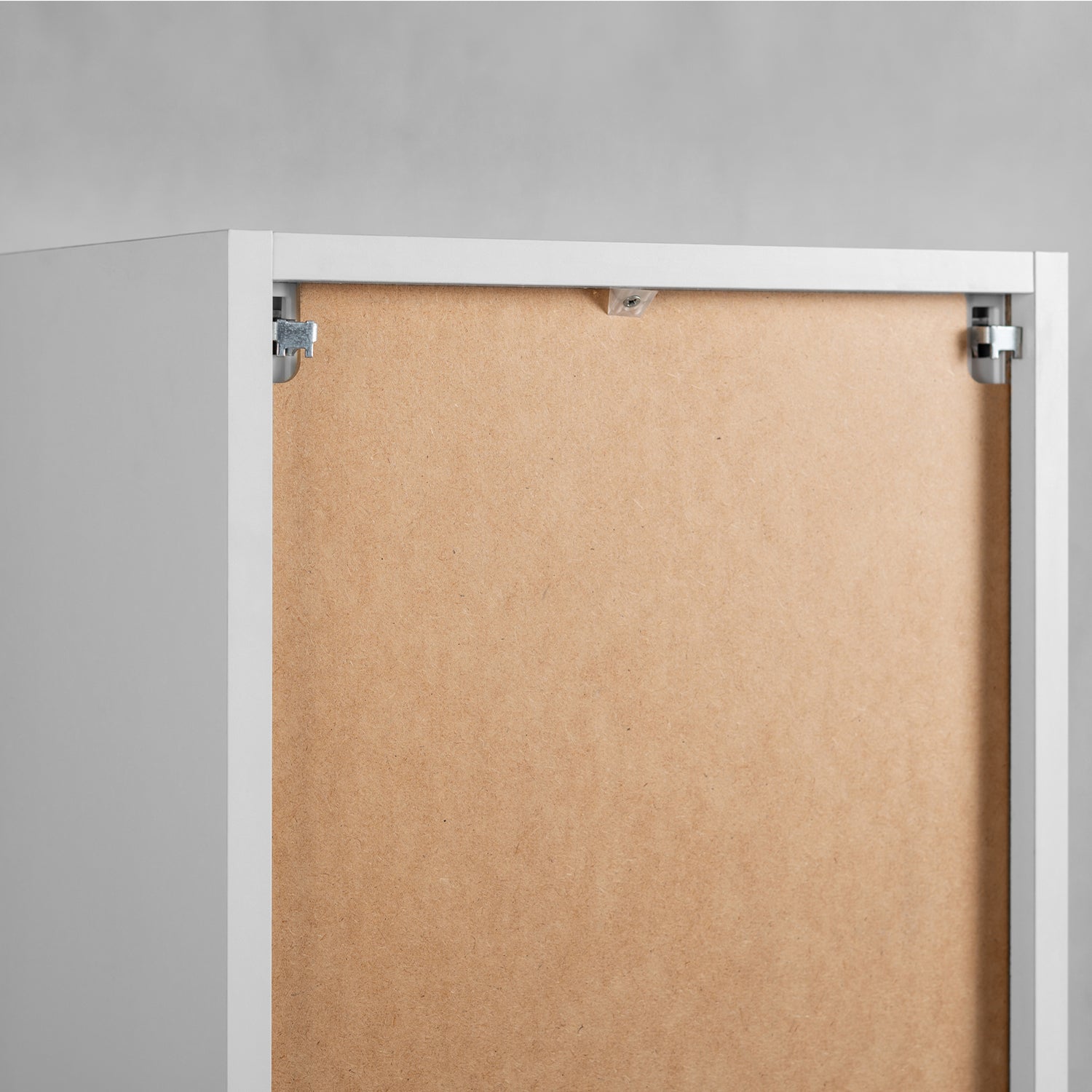 Linea Tall Wall Mounted Bathroom Cabinet Fluted Design - White