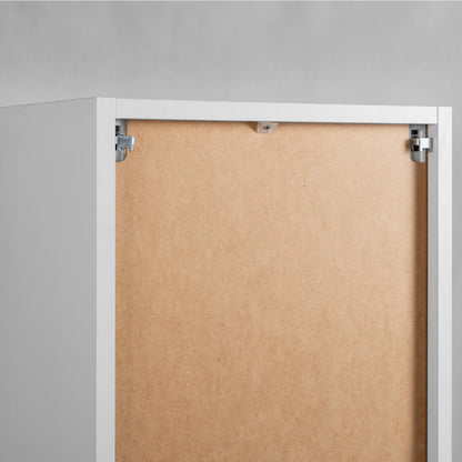 Linea Tall Wall Mounted Bathroom Cabinet Fluted Design - White