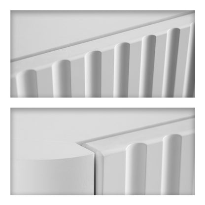 Linea Tall Wall Mounted Bathroom Cabinet Fluted Design - White