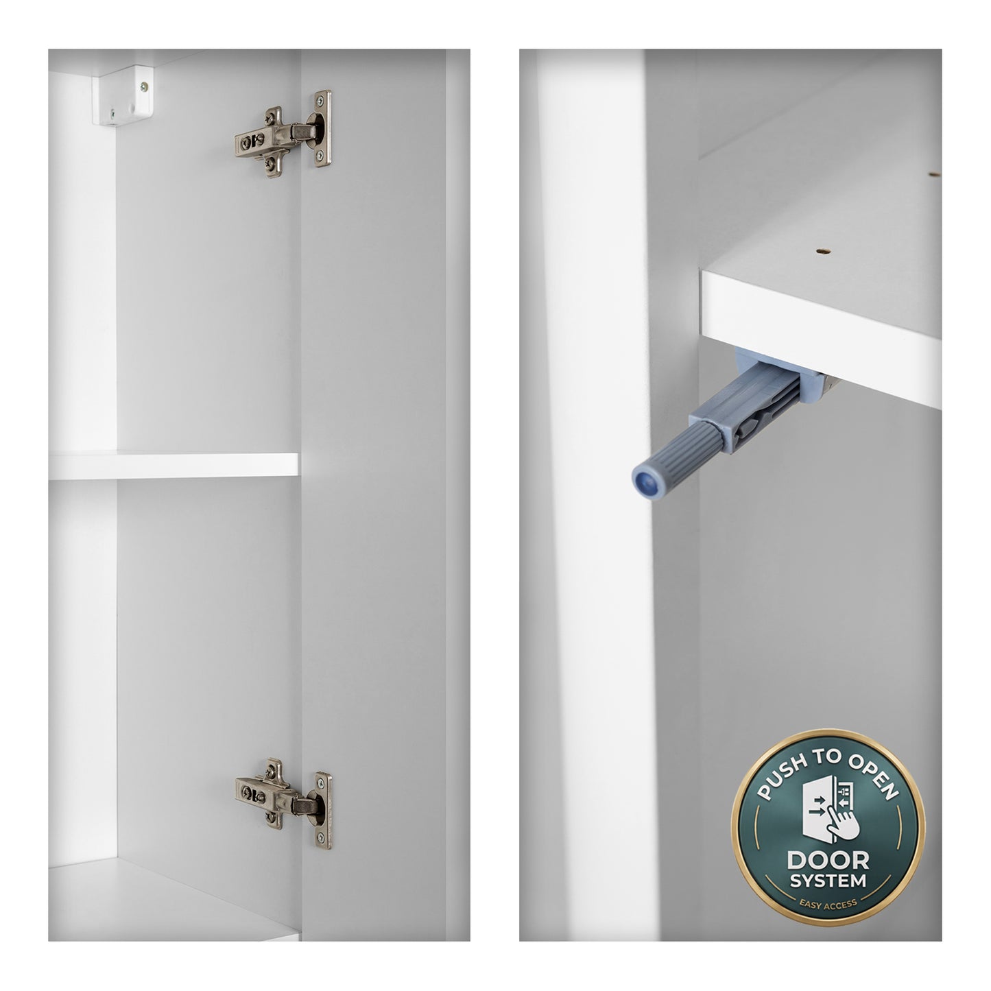 Linea Tall Wall Mounted Bathroom Cabinet Fluted Design - White