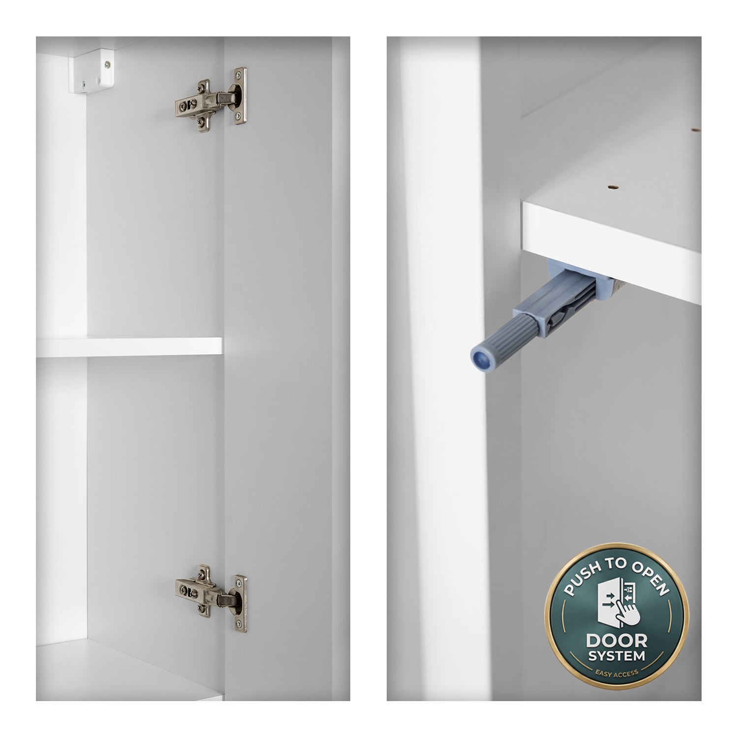 Linea Tall Wall Mounted Bathroom Cabinet Fluted Design - White
