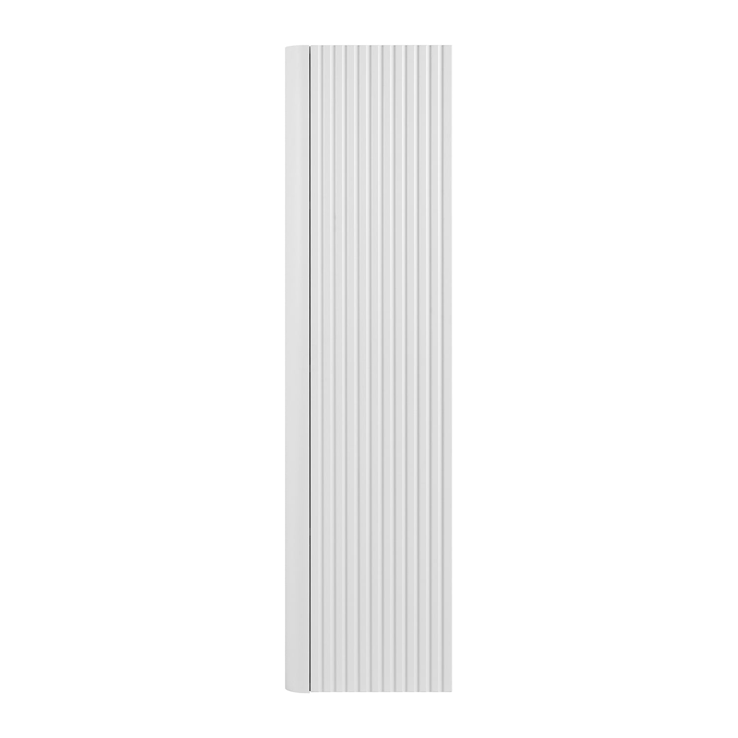 Linea Tall Wall Mounted Bathroom Cabinet Fluted Design - White