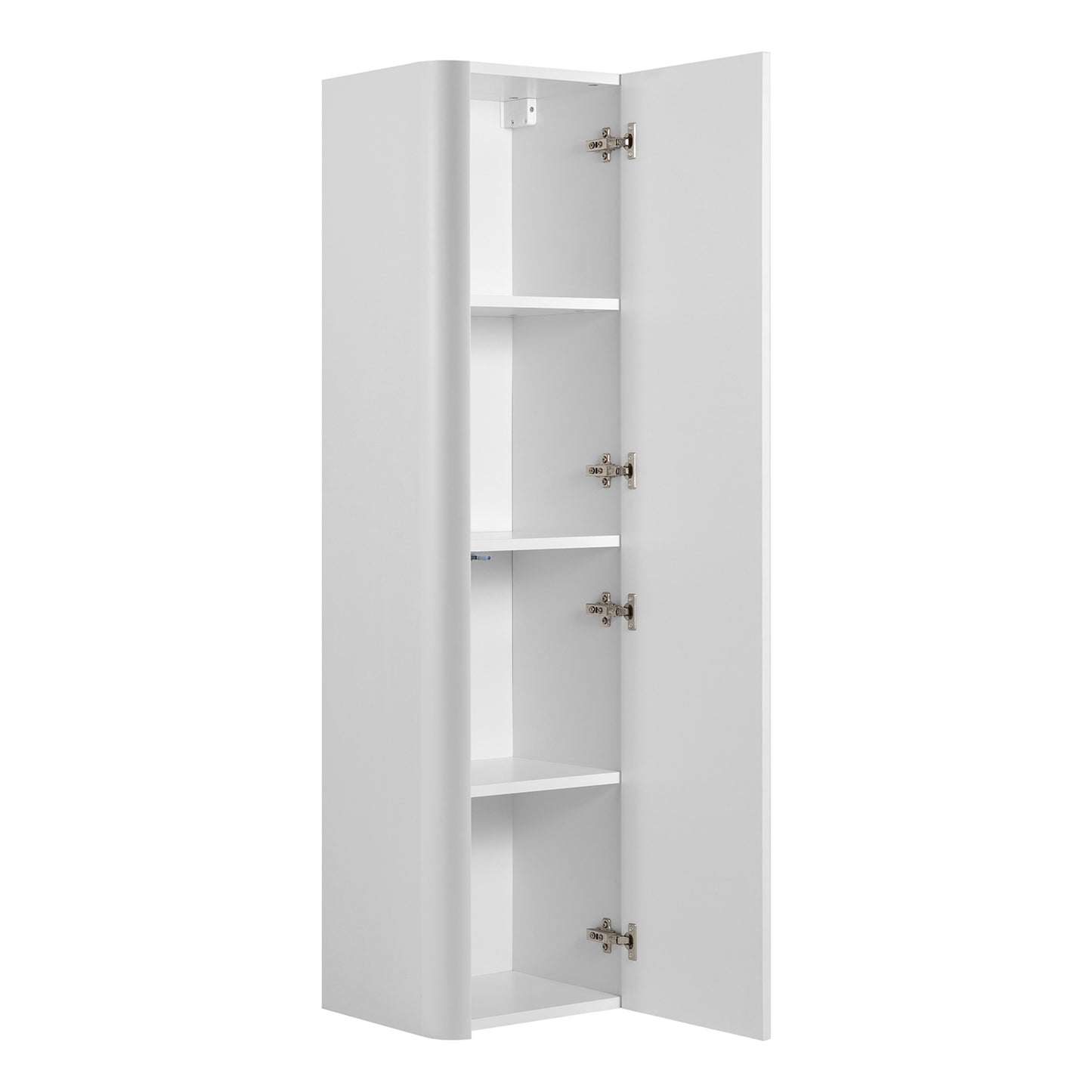 Linea Tall Wall Mounted Bathroom Cabinet Fluted Design - White